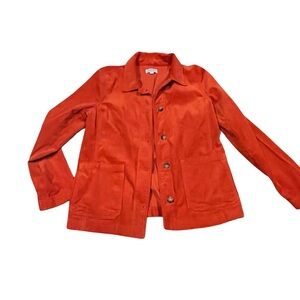 Loft corduroy jacket- Medium Cord Jacket perfect layering for fall. Orange coat